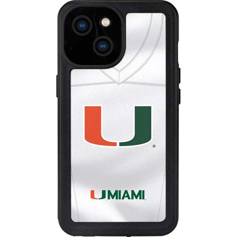 University of Miami White Jersey iPhone 15 Waterproof Case